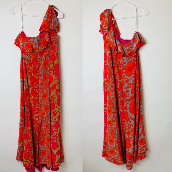 Nanette Lepore Floral One Shoulder Ruffle Maxi 12 - Picture 2 of 8